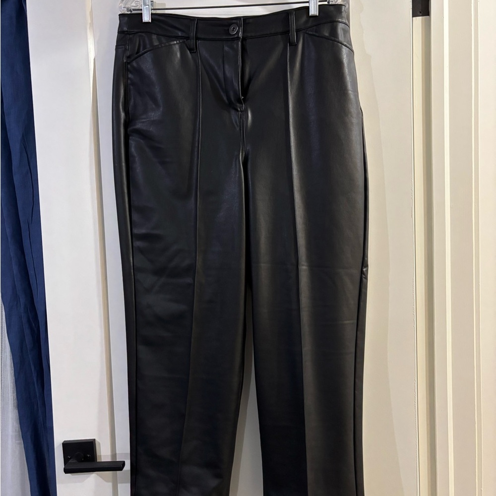 Addition Elle Black Leather straight leg pants